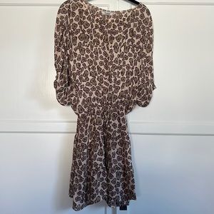 Tucker Pink/Neutral Leopard Silk Dress. Size P (XS-S)